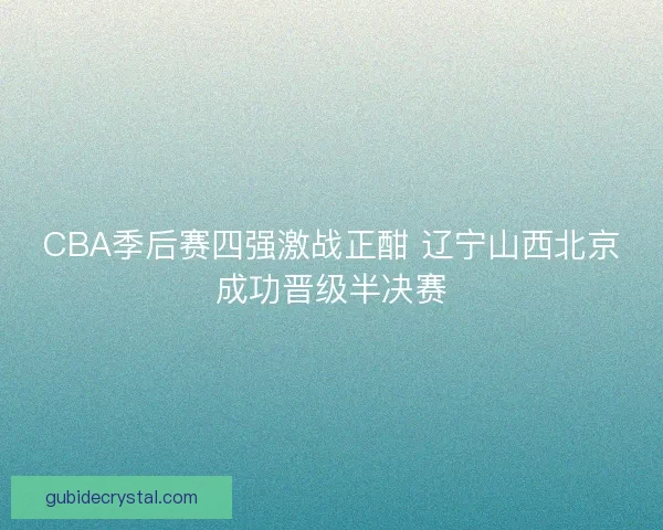 CBA季后赛四强激战正酣 辽宁山西北京成功晋级半决赛