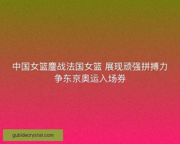 中国女篮鏖战法国女篮 展现顽强拼搏力争东京奥运入场券