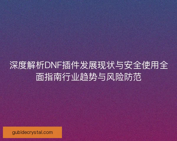 深度解析DNF插件发展现状与安全使用全面指南行业趋势与风险防范